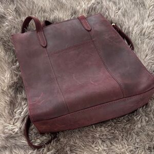Portland Leather Burgundy Tote Bag